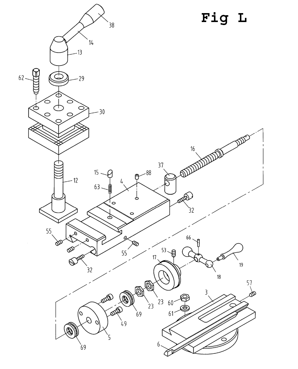 Fig-12 Diagram and Parts List for BDB-1340A 321108 Jet Lathe