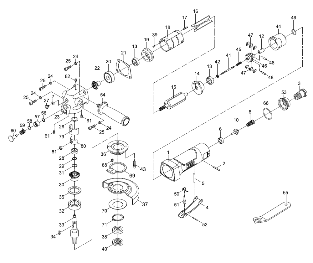 Fig-0 Diagram and Parts List for 505450  Jet Grinder