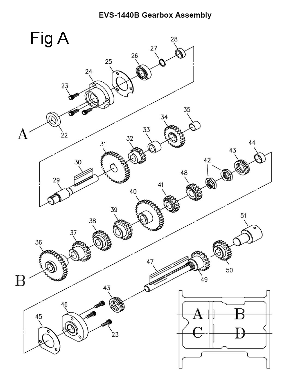 Fig-4 Diagram and Parts List for 311450  Jet Lathe