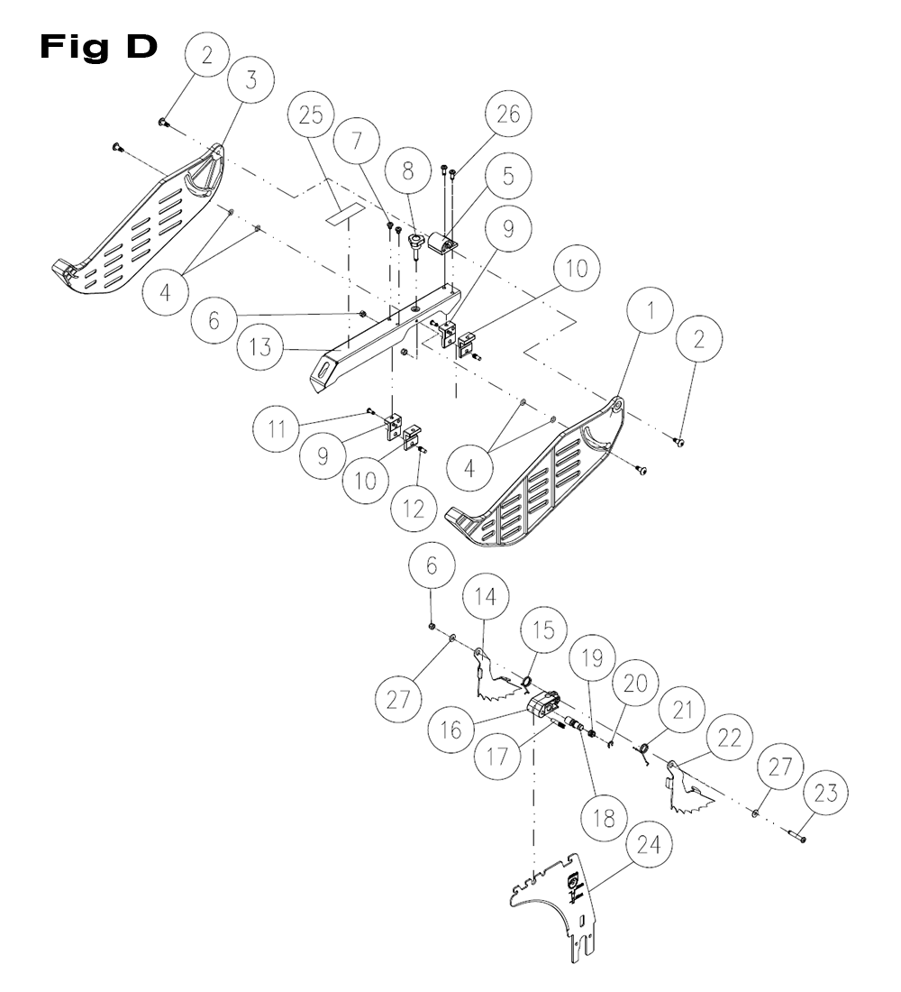 Fig-5 Diagram and Parts List for 725004K  Jet Table Saw
