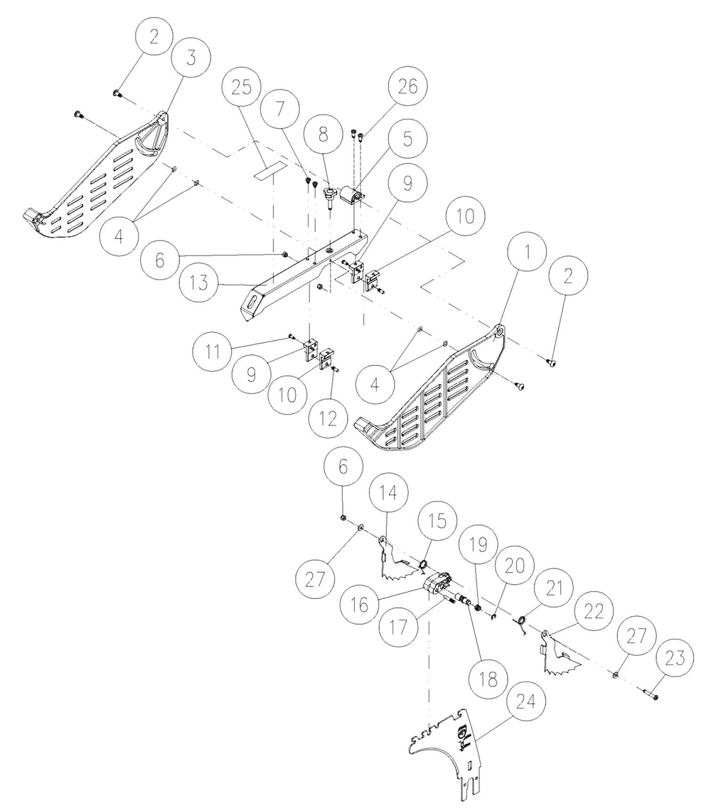 Blade Guard Assembly Diagram and Parts List for JPS2-115  Jet Table Saw