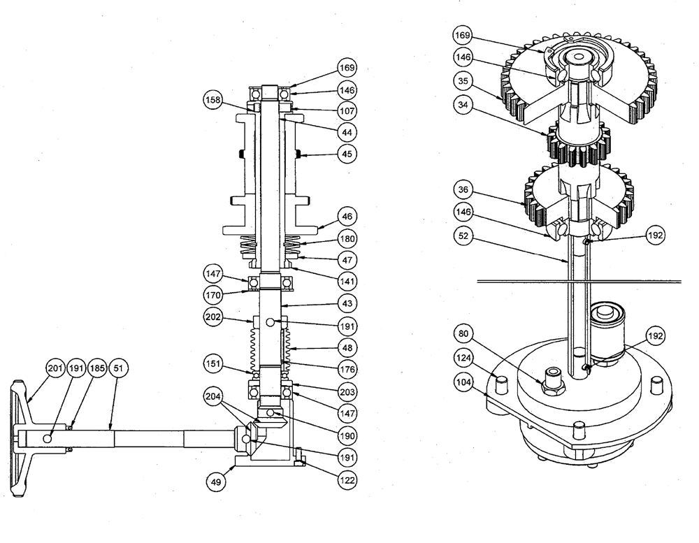 Fig-1 Diagram and Parts List for J-2350 354052 Jet Drill Press