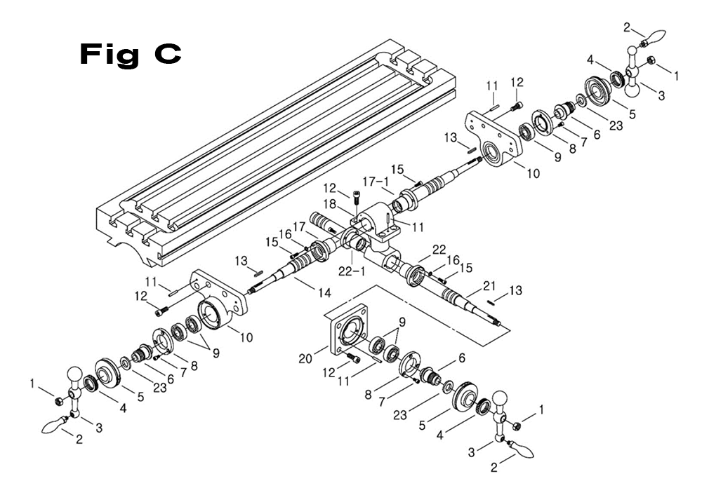Fig-2 Diagram and Parts List for 690020  Jet Mill