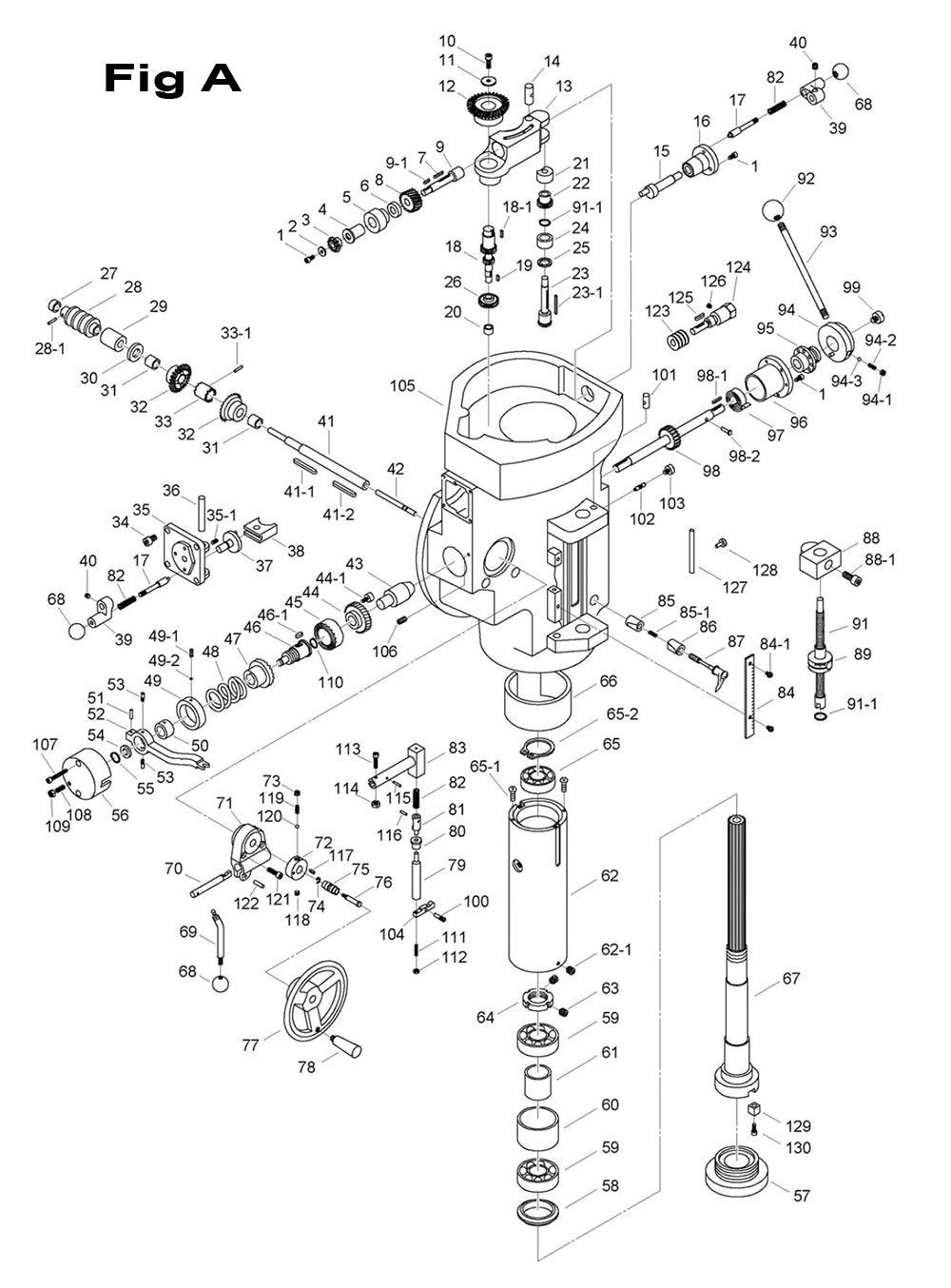 Fig-5 Diagram and Parts List for 698071  Jet Mill