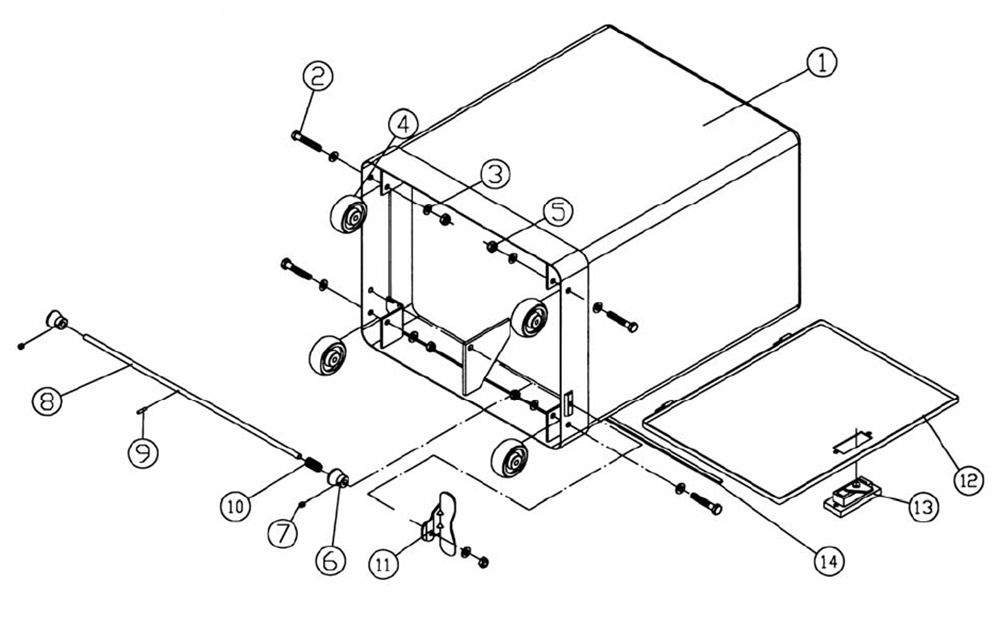 Fig-0 Diagram and Parts List for 708598  Jet Tool Stand & Cart