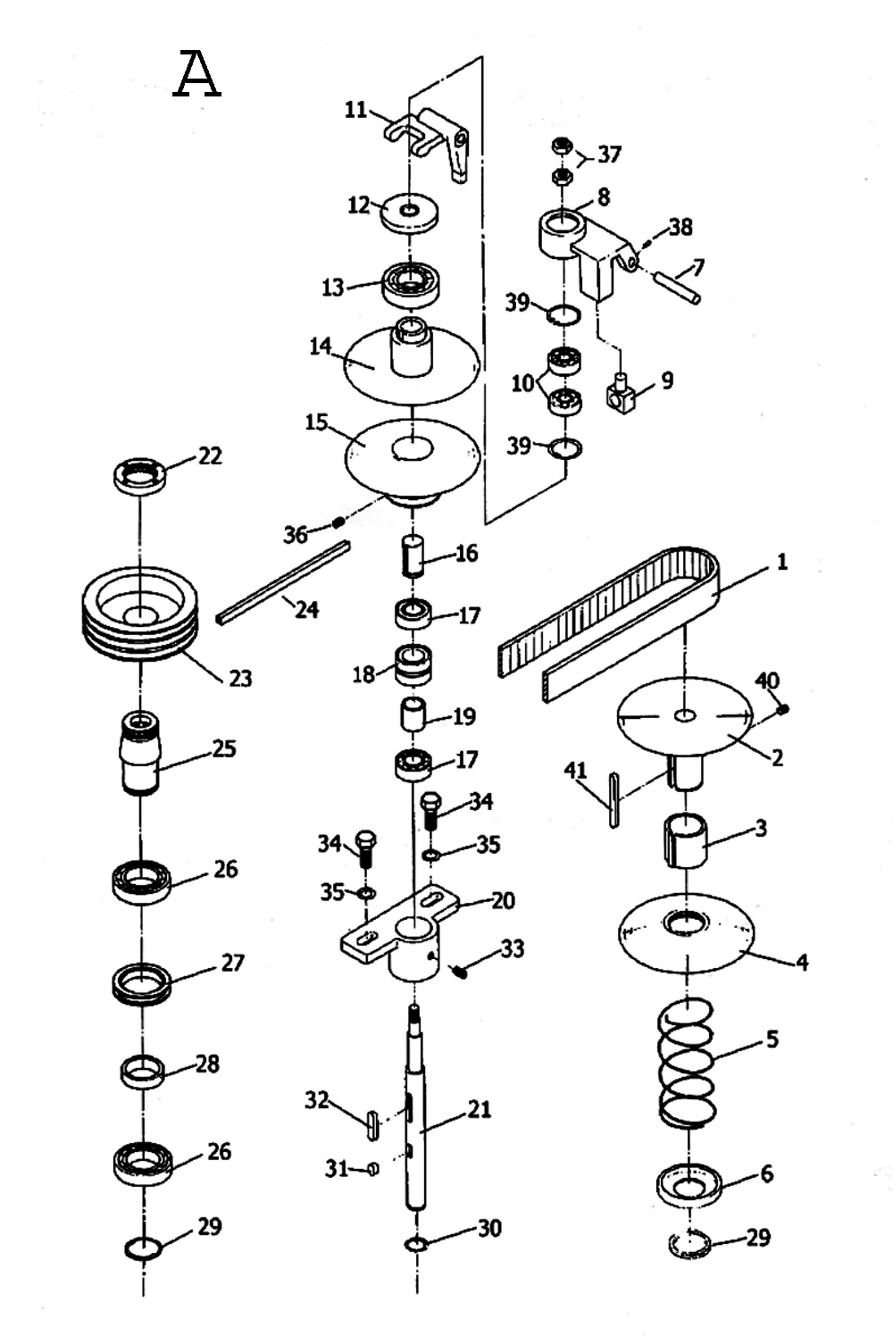 Fig-1 Diagram and Parts List for 354203  Jet Drill Press