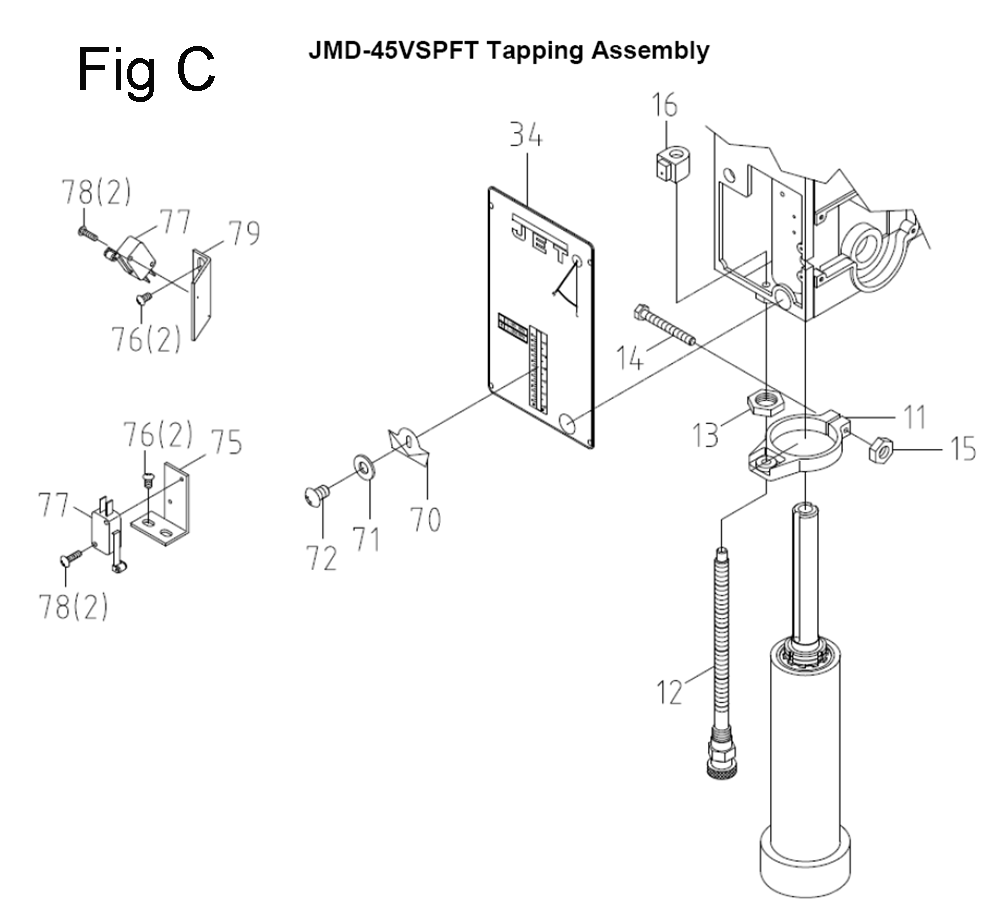 Fig-3 Diagram and Parts List for 351156  Jet Mill
