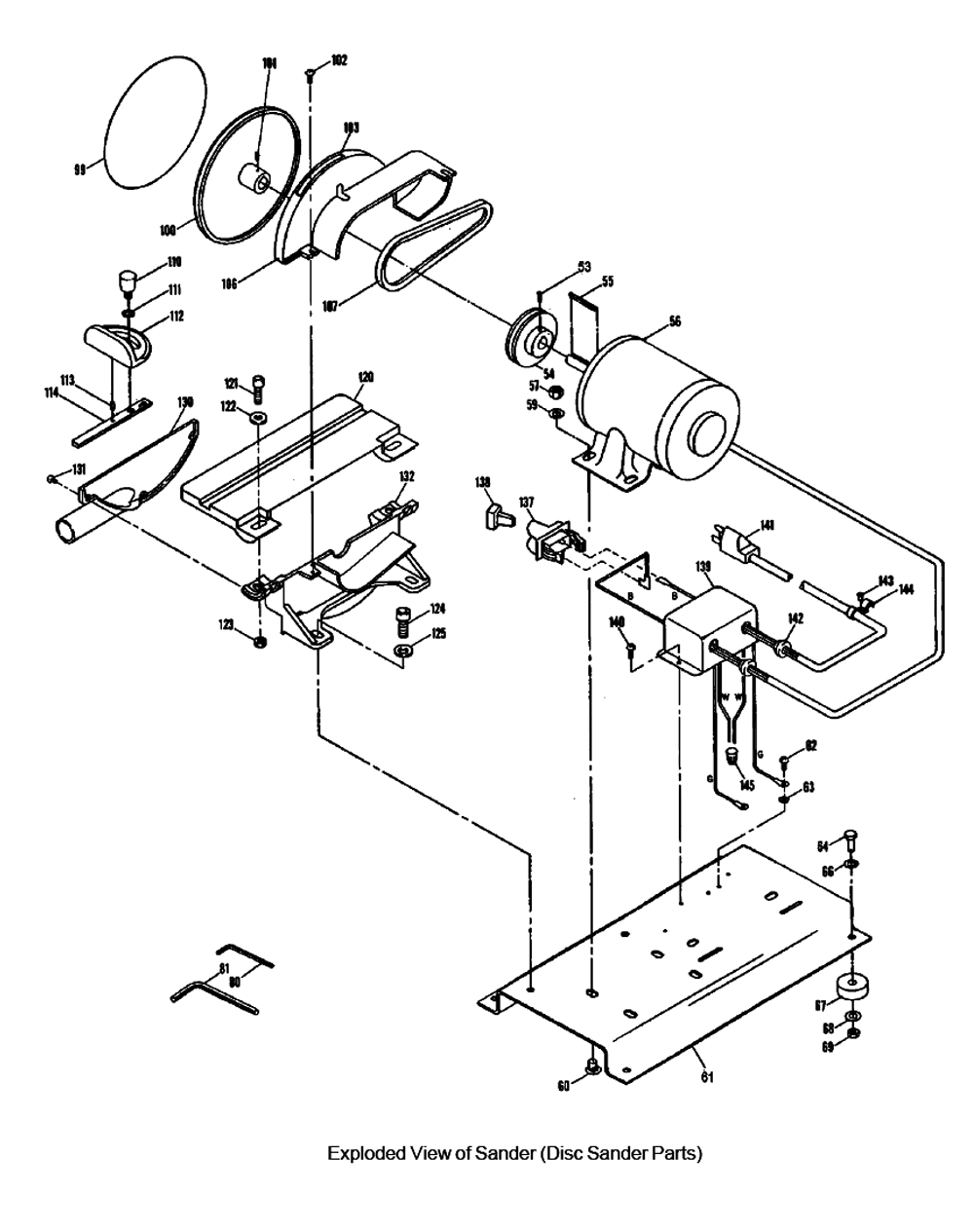 Fig-1 Diagram and Parts List for 577003  Jet Sander Grinder