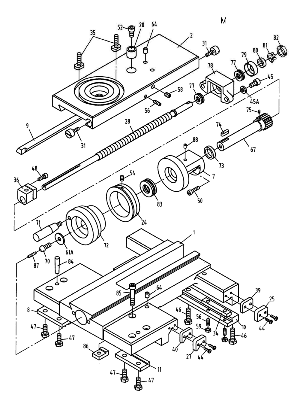 Fig-13 Diagram and Parts List for 321125  Jet Lathe
