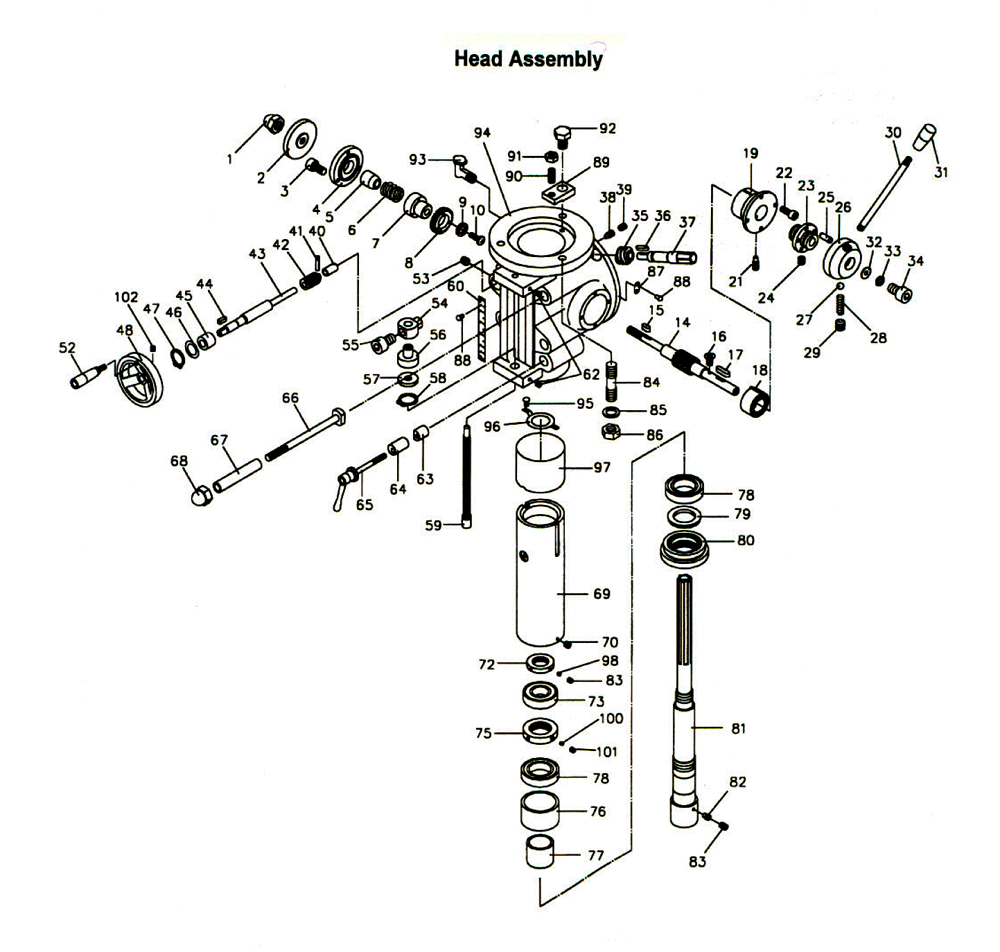 Fig-0 Diagram and Parts List for 690162  Jet Mill
