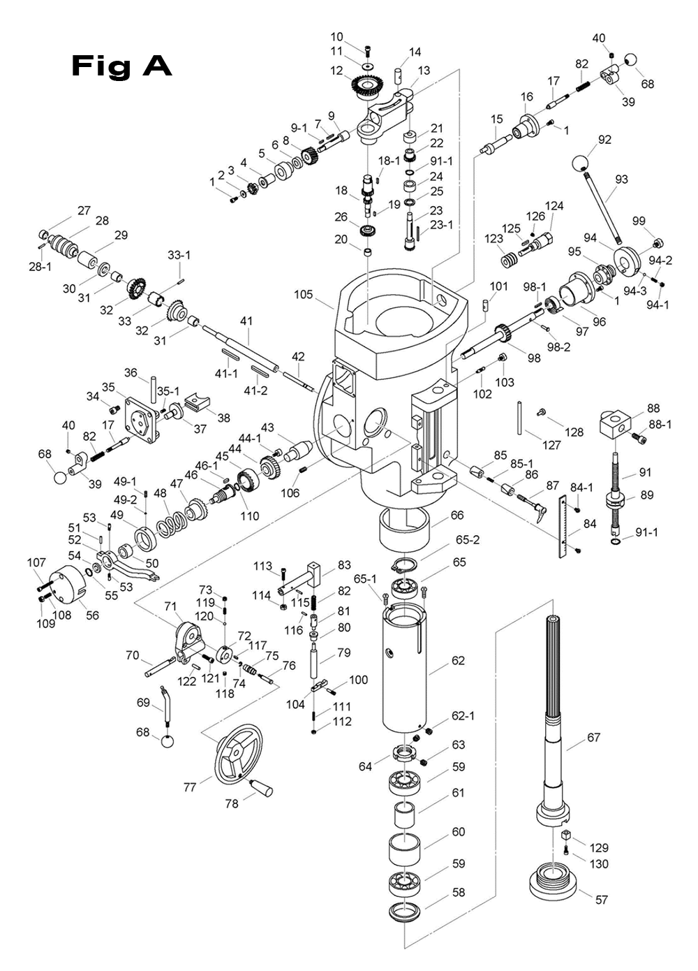 Fig-5 Diagram and Parts List for 698156  Jet Mill
