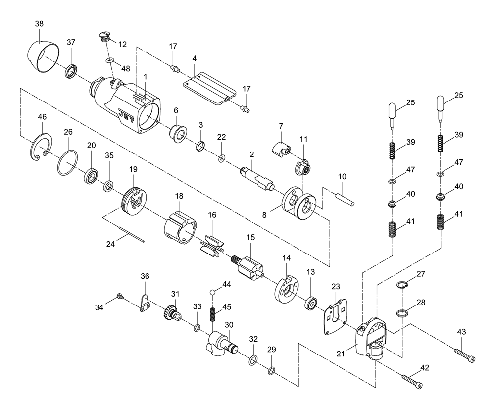 Fig-0 Diagram and Parts List for 505100  Jet Wrench