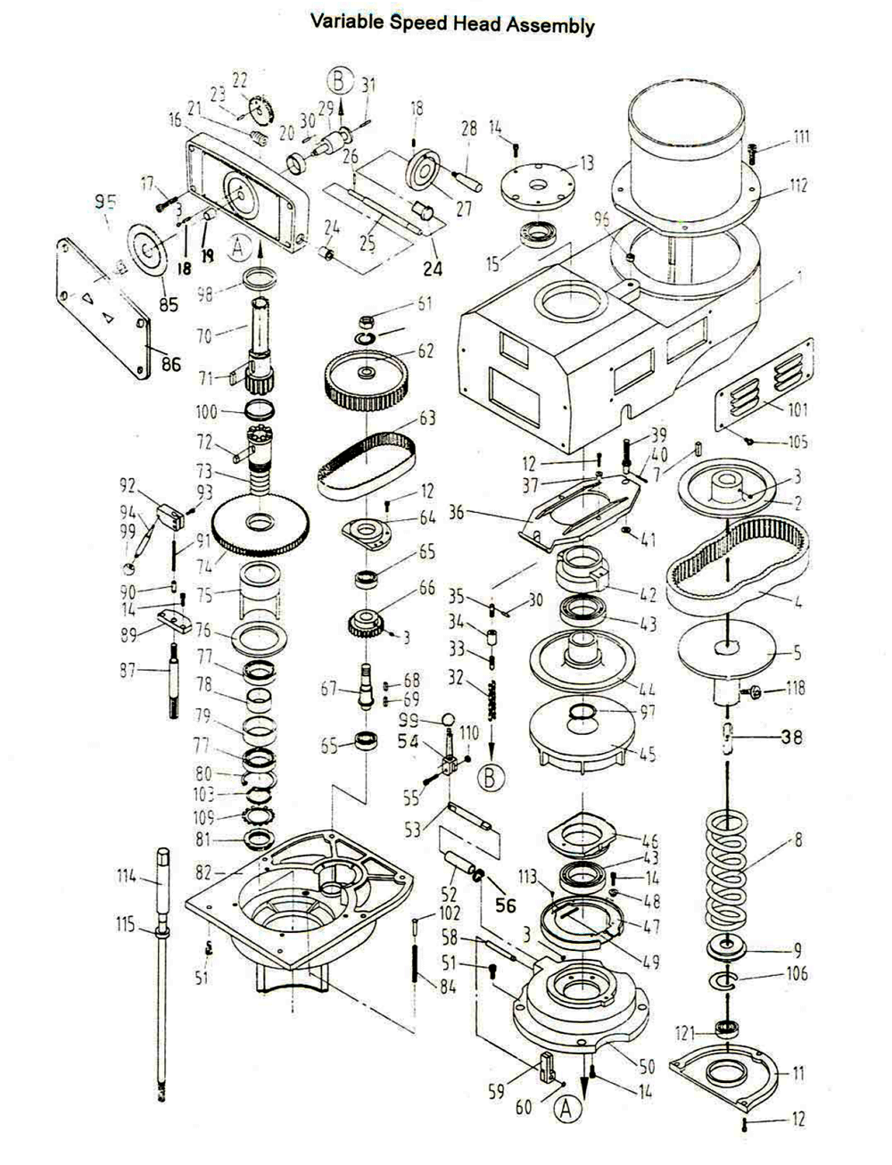 Fig-0 Diagram and Parts List for 690910  Jet Mill