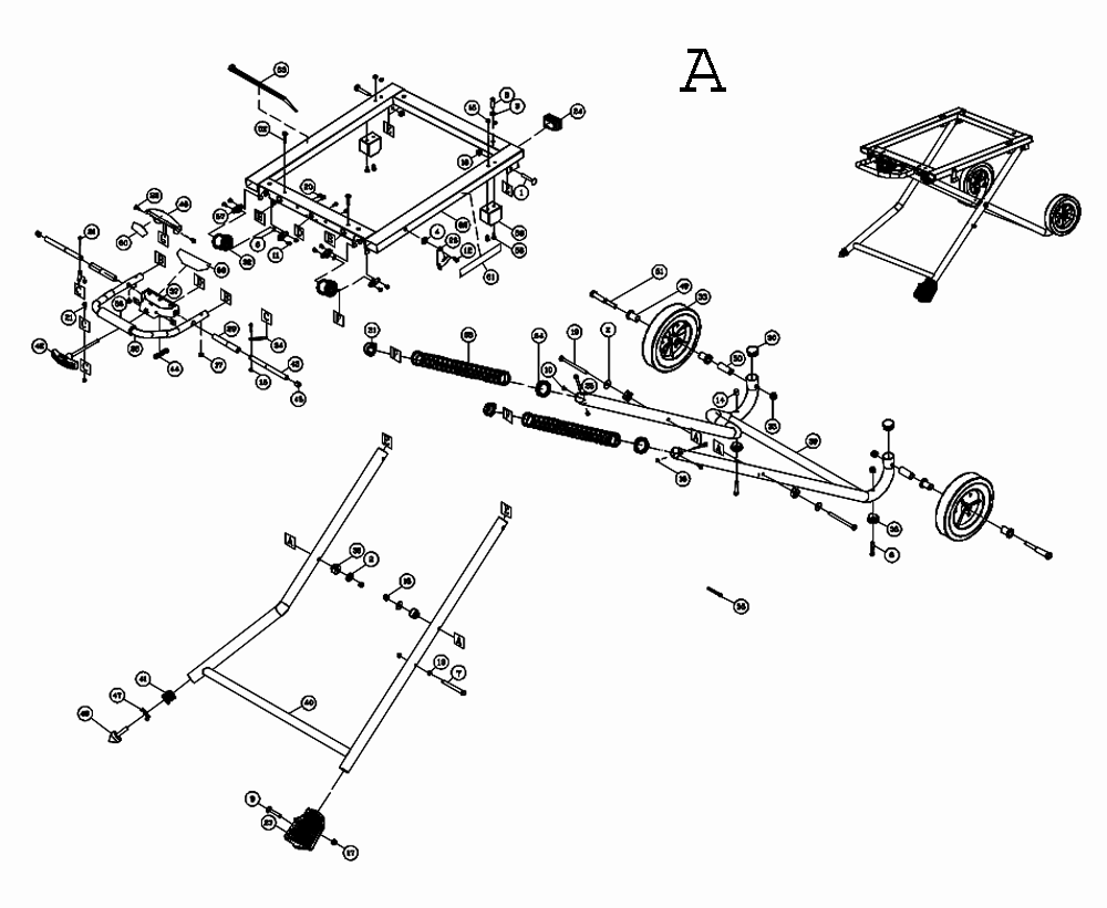 Fig-2 Diagram and Parts List for 707000  Jet Table Saw