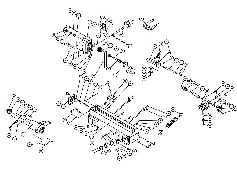Lathe Diagram and Parts List for 708375 JML-1014I Jet Lathe