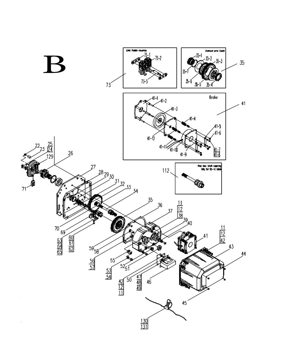 Fig-3 Diagram and Parts List for 111500  Jet Hoist & Winch