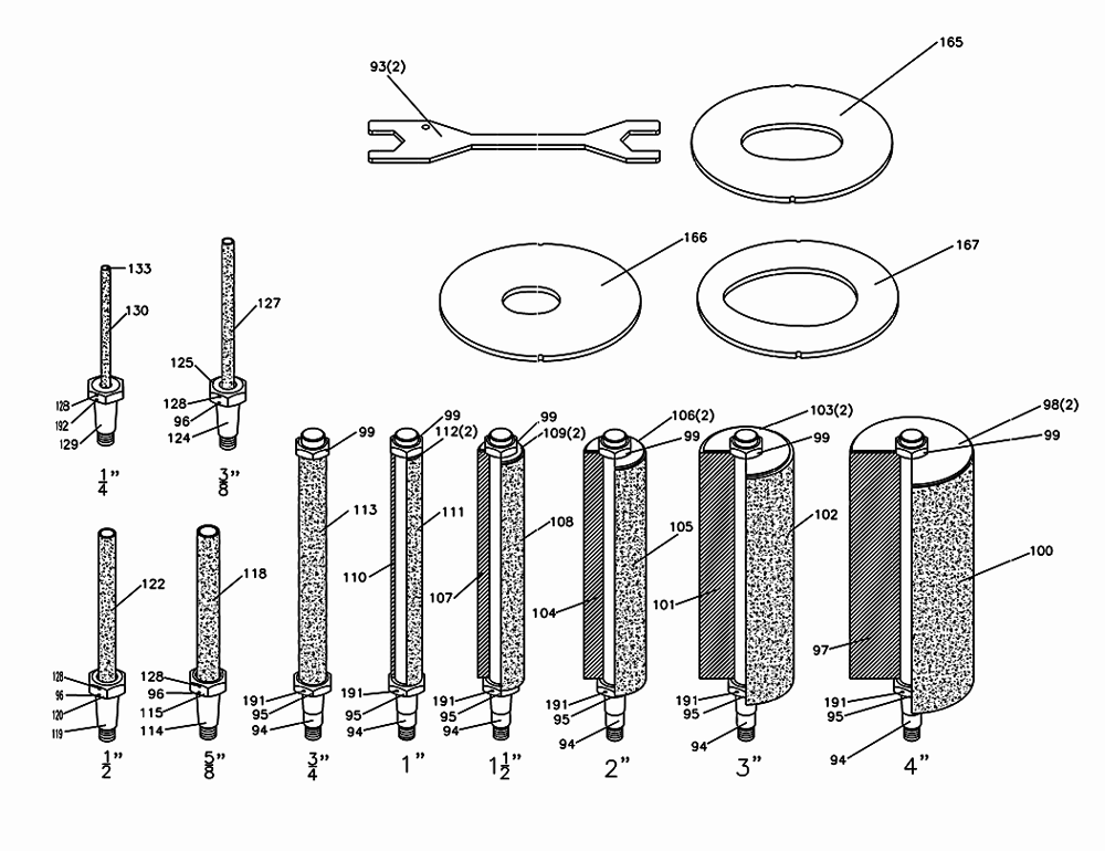 Fig-1 Diagram and Parts List for 708411  Jet Sander Grinder