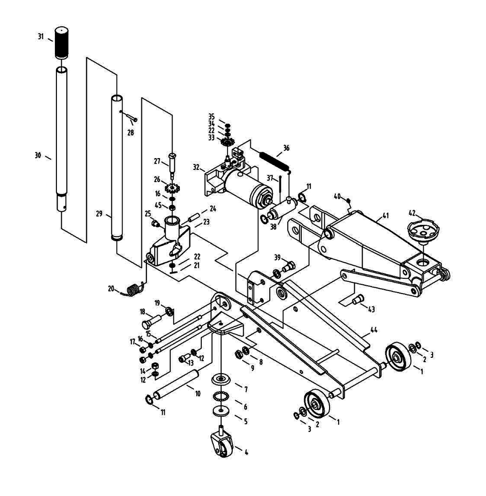 Fig-0 Diagram and Parts List for 454226  Jet Hand Truck & Dolly