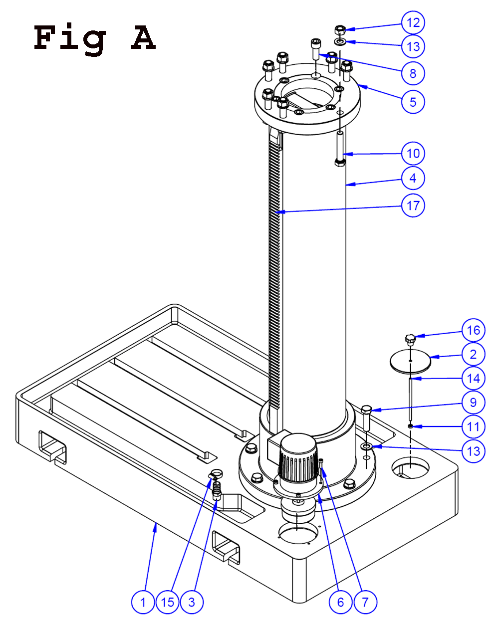 Fig-7 Diagram and Parts List for J-2360 354051 Jet Drill Press