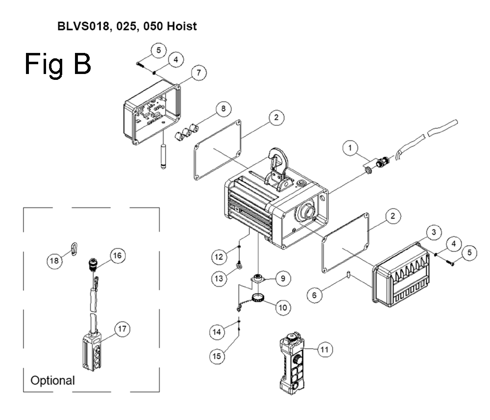 Fig-2 Diagram and Parts List for 104000  Jet Hoist & Winch