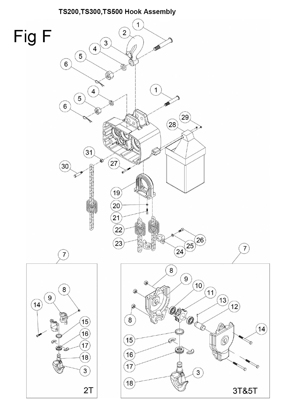 Fig-6 Diagram and Parts List for 140233K  Jet Hoist & Winch