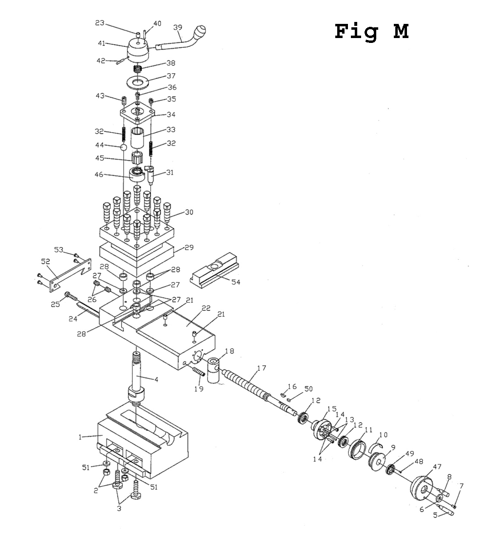 Fig-13 Diagram and Parts List for GH-26120ZH 321892 Jet Lathe