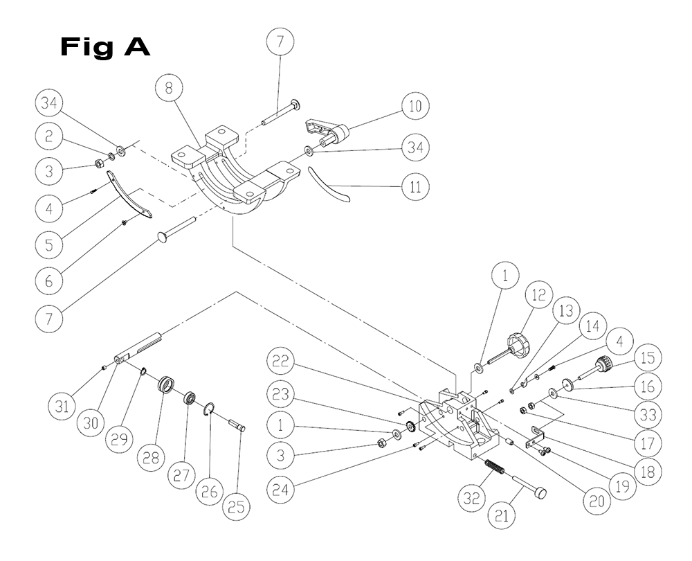 Fig-1 Diagram and Parts List for 714750  Jet Table Saw