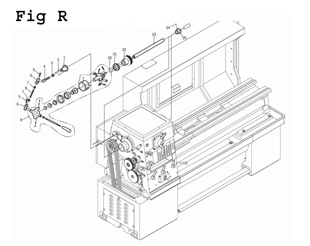 Fig-26 Diagram and Parts List for EGH-1880 892606 Jet Lathe