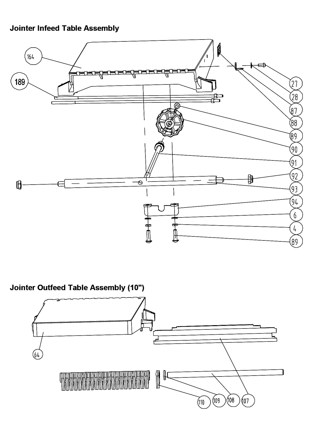 Fig-5 Diagram and Parts List for 707400  Jet Planer Jointer
