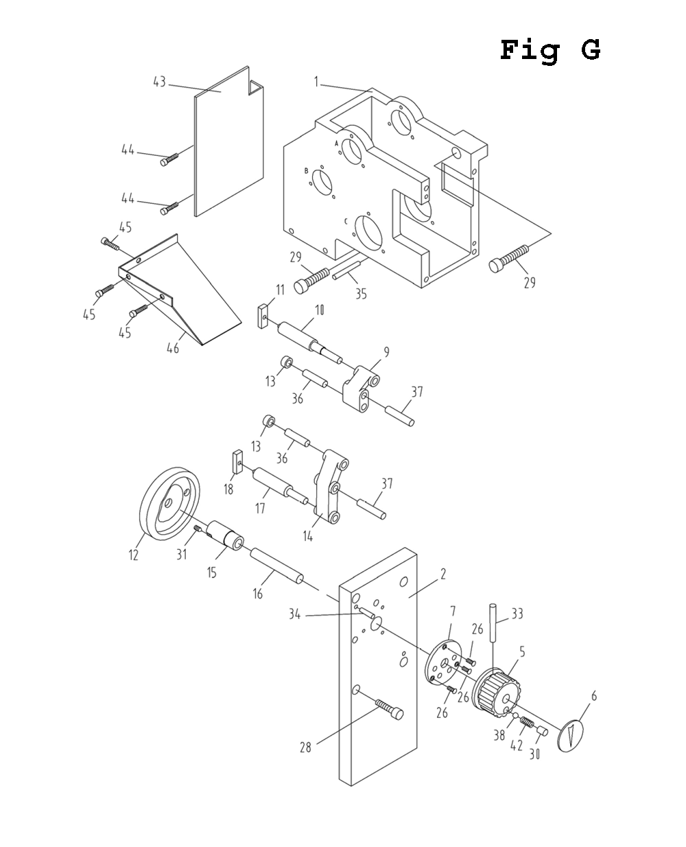 Fig-7 Diagram and Parts List for GH-1640ZX 321439 Jet Lathe