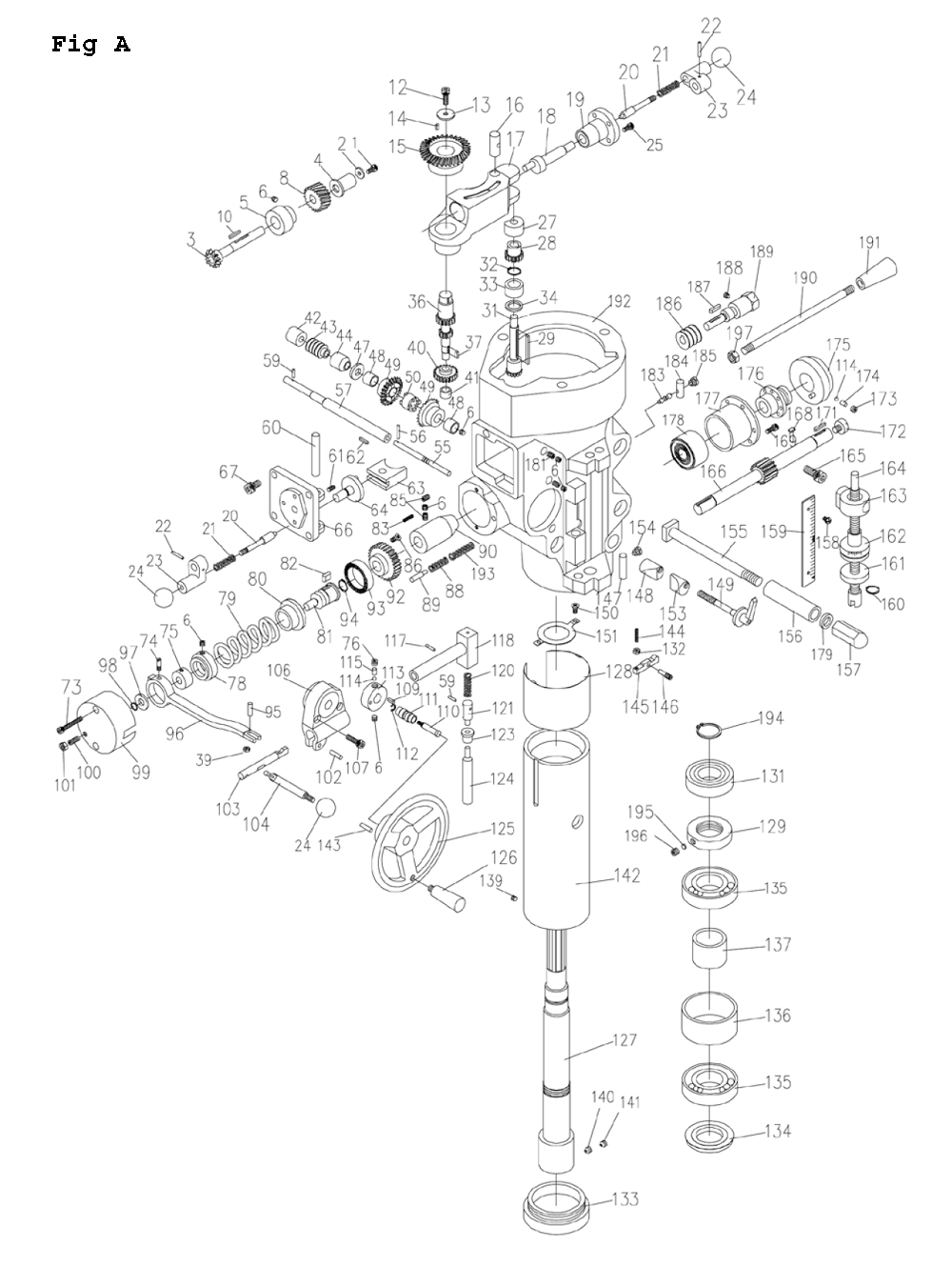 Fig-3 Diagram and Parts List for JTM-1054R 692226 Jet Mill