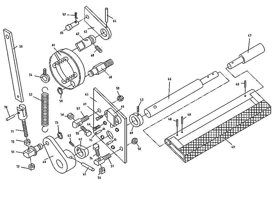 Brake Assembly Diagram and Parts List for 321139 ZX Jet Lathe