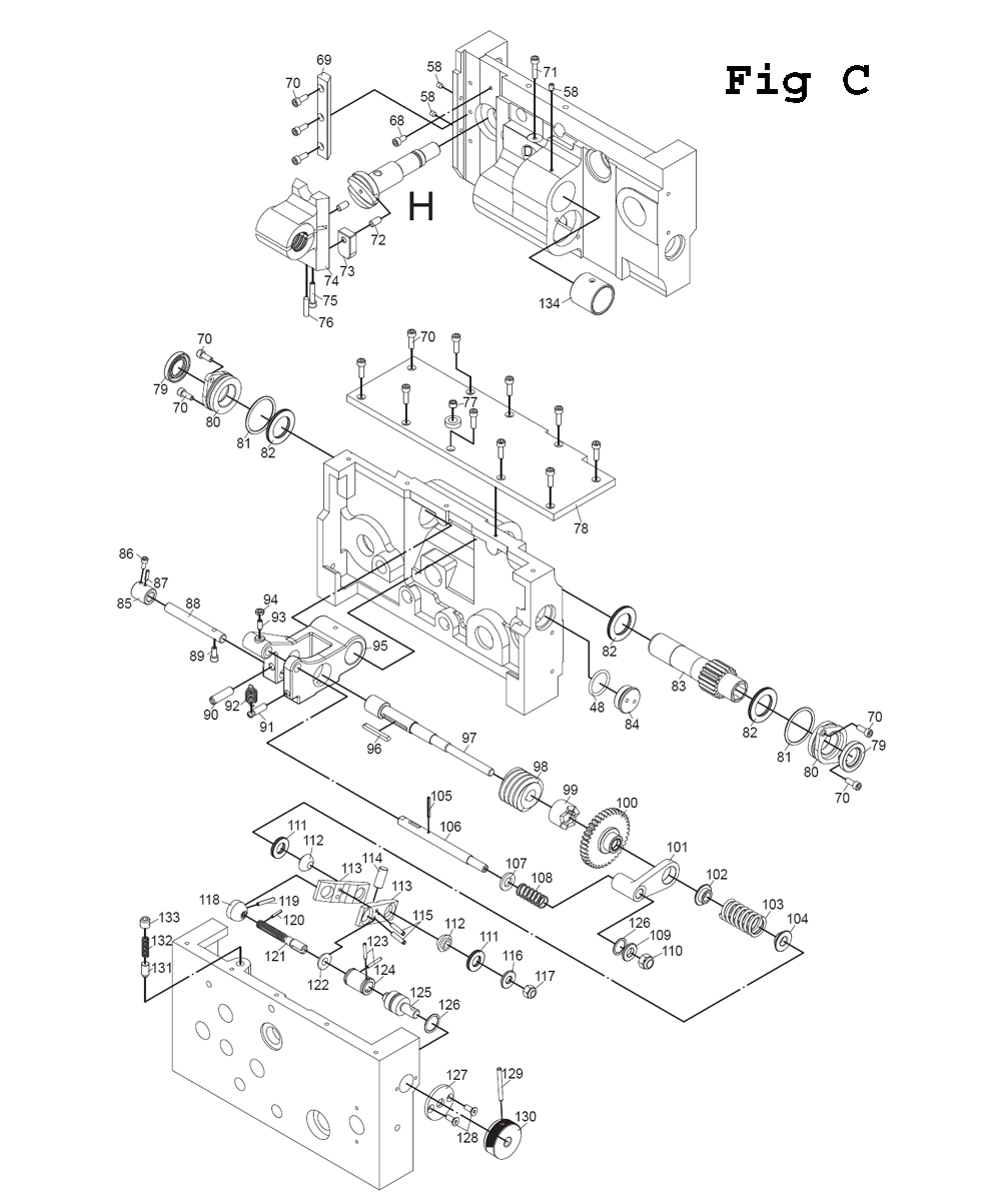 Fig-7 Diagram and Parts List for EGH-1880 892606 Jet Lathe