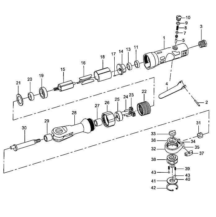 Page 1 Diagram and Parts List for JS30  Jet Wrench
