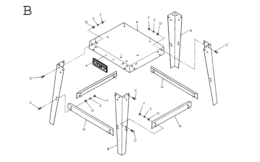 Fig-2 Diagram and Parts List for 708598K  Jet Sander Grinder