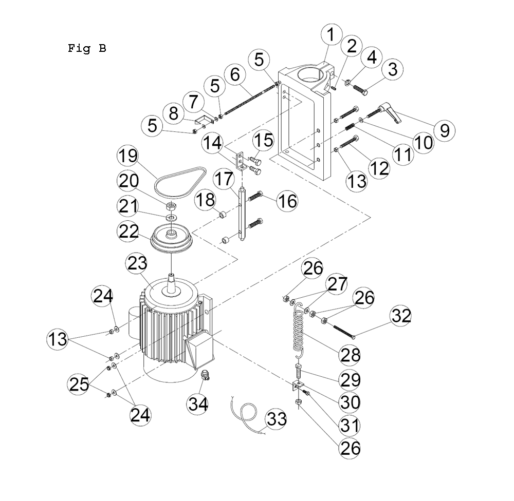 Fig-6 Diagram and Parts List for JWS-25X 708309 Jet Shaper