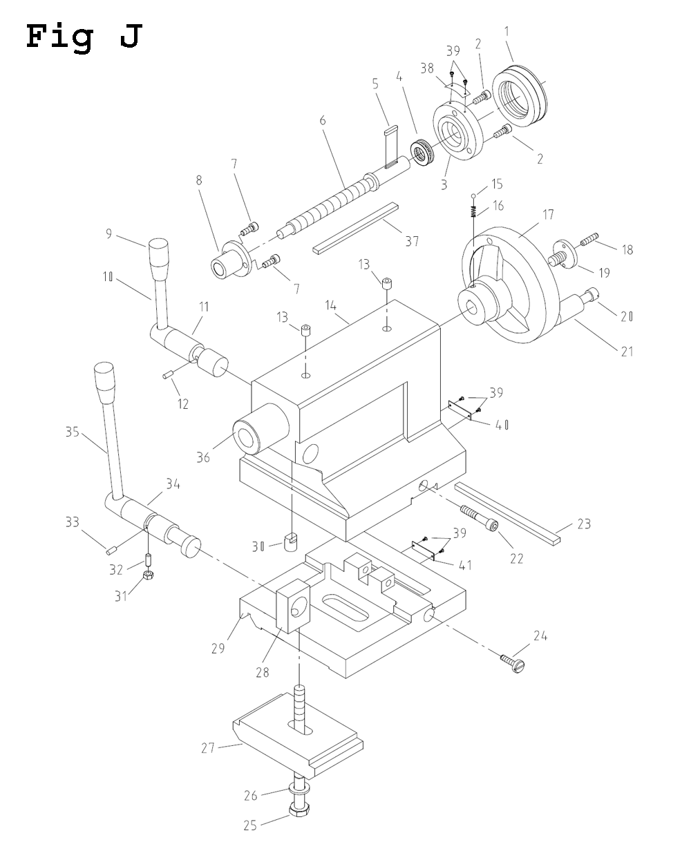 Fig-10 Diagram and Parts List for GH-1340W-1 321126 Jet Lathe