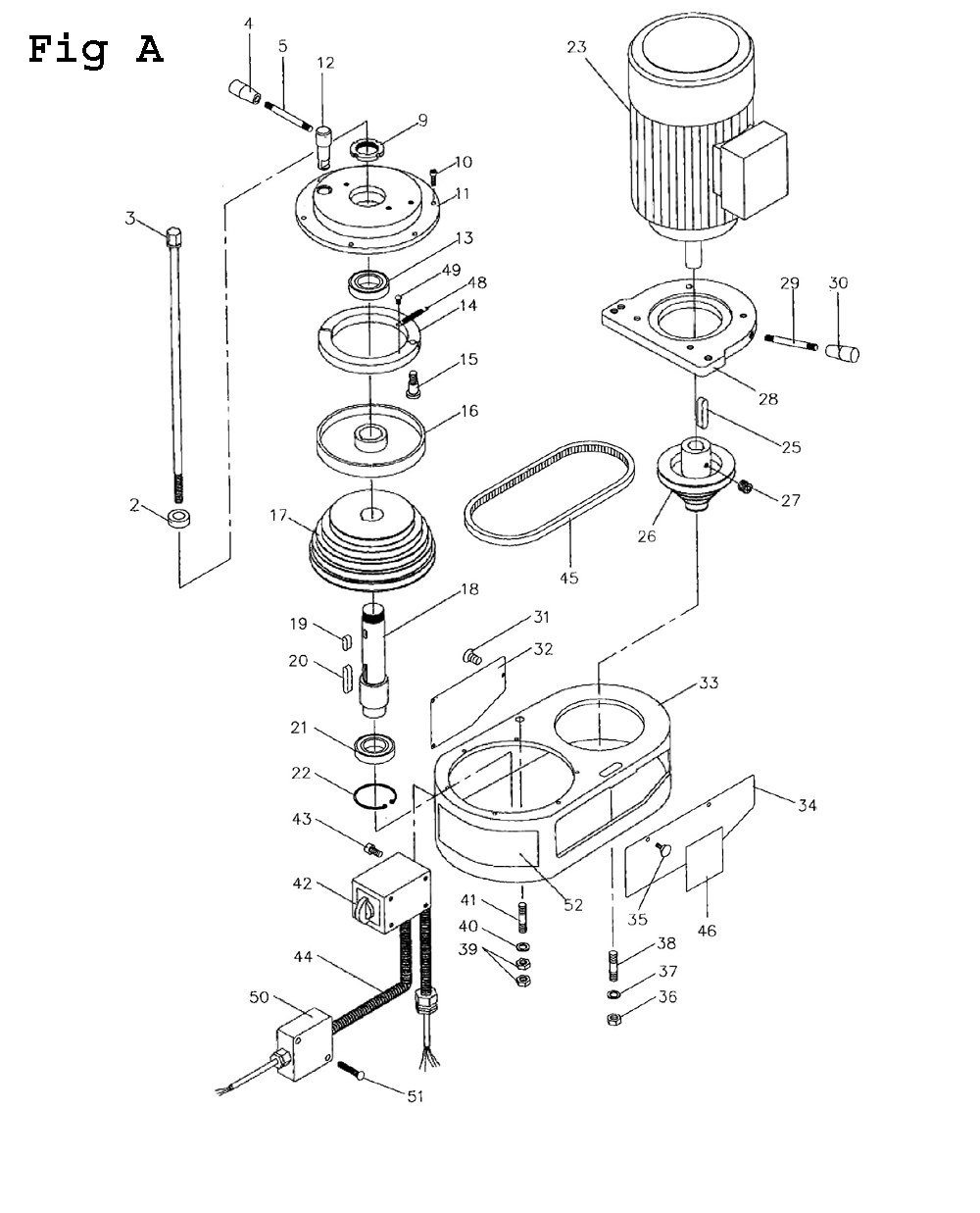 Fig-4 Diagram and Parts List for JVM-836 690198 Jet Mill