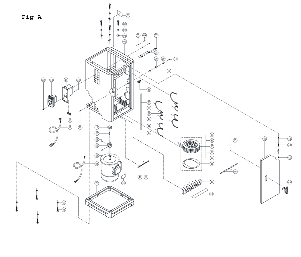 Fig-1 Diagram and Parts List for JOSS-S 723950 Jet Sander Grinder