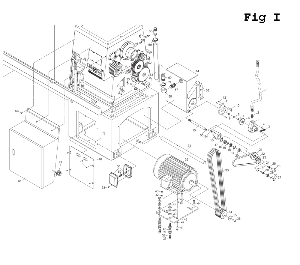 Fig-16 Diagram and Parts List for EGH-1880 892606 Jet Lathe