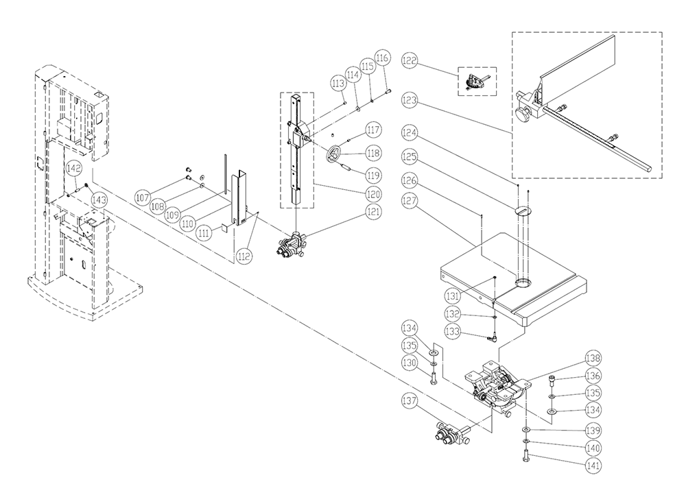 Fig-3 Diagram and Parts List for 714650  Jet Table Saw