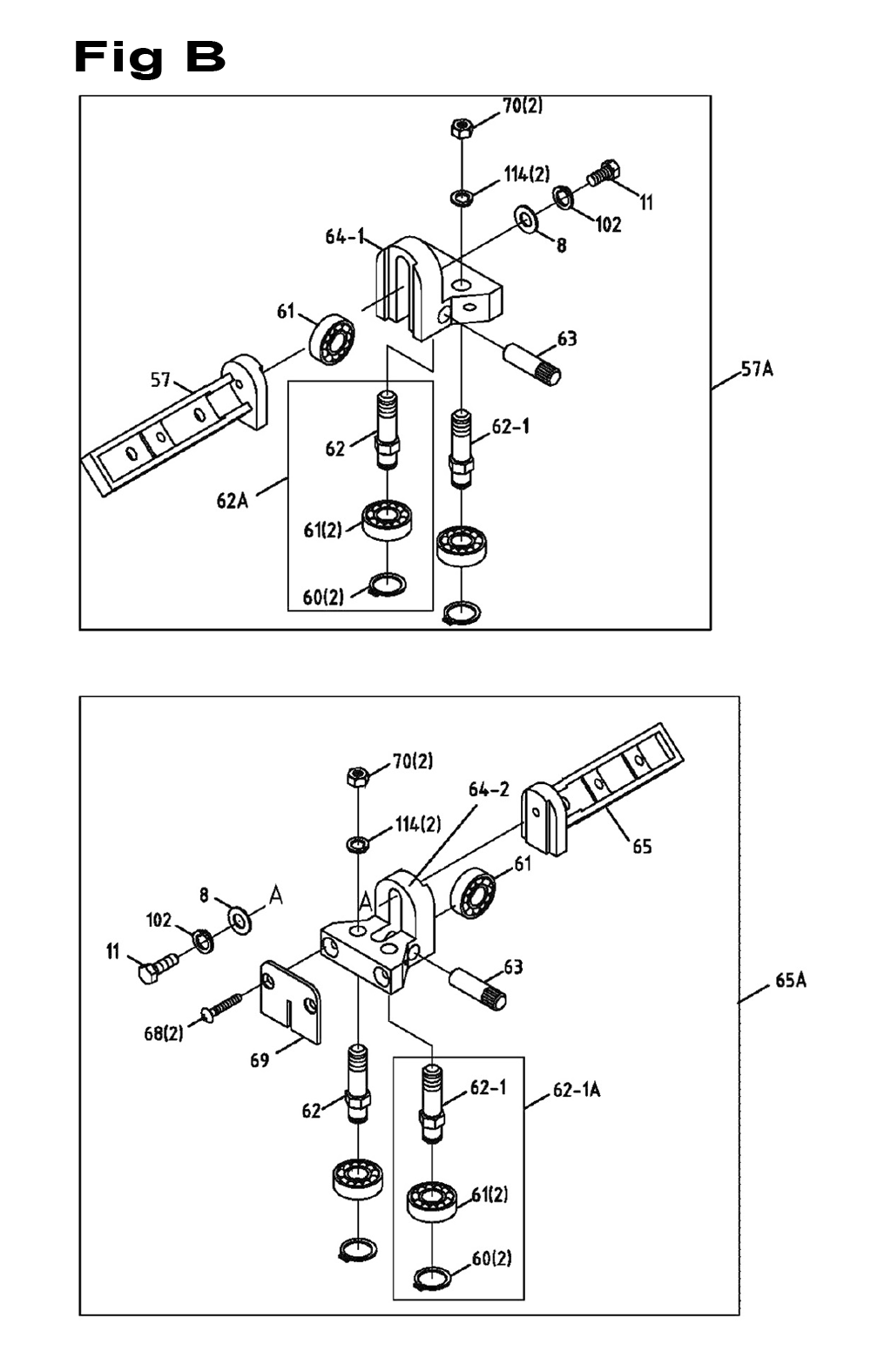 Fig-2 Diagram and Parts List for 414558  Jet Table Saw