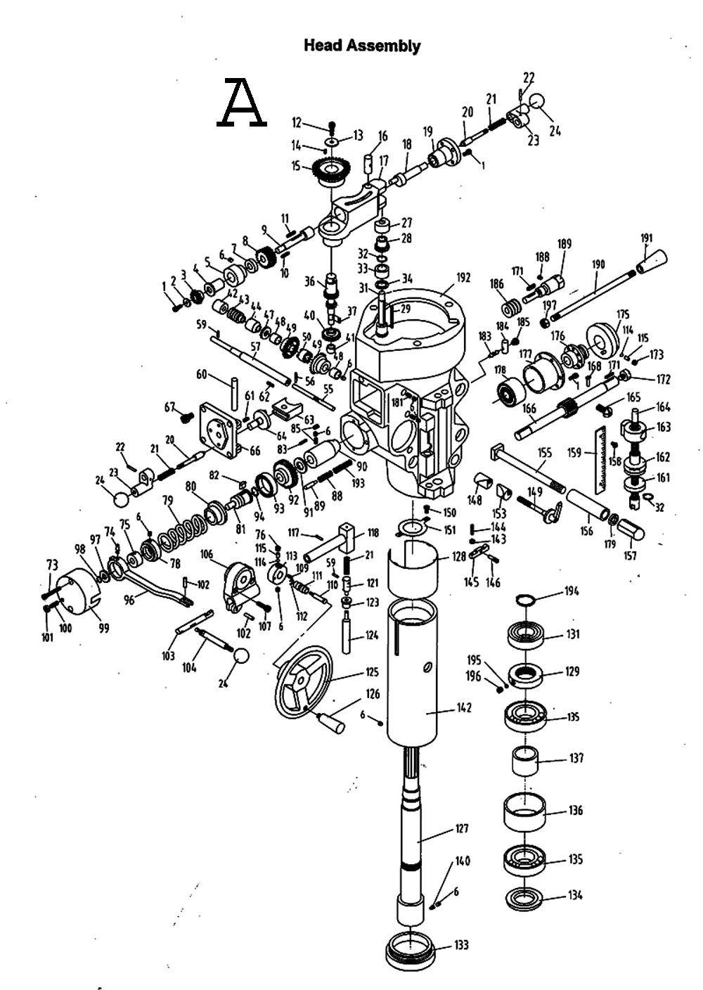 Fig-1 Diagram and Parts List for 690006  Jet Mill