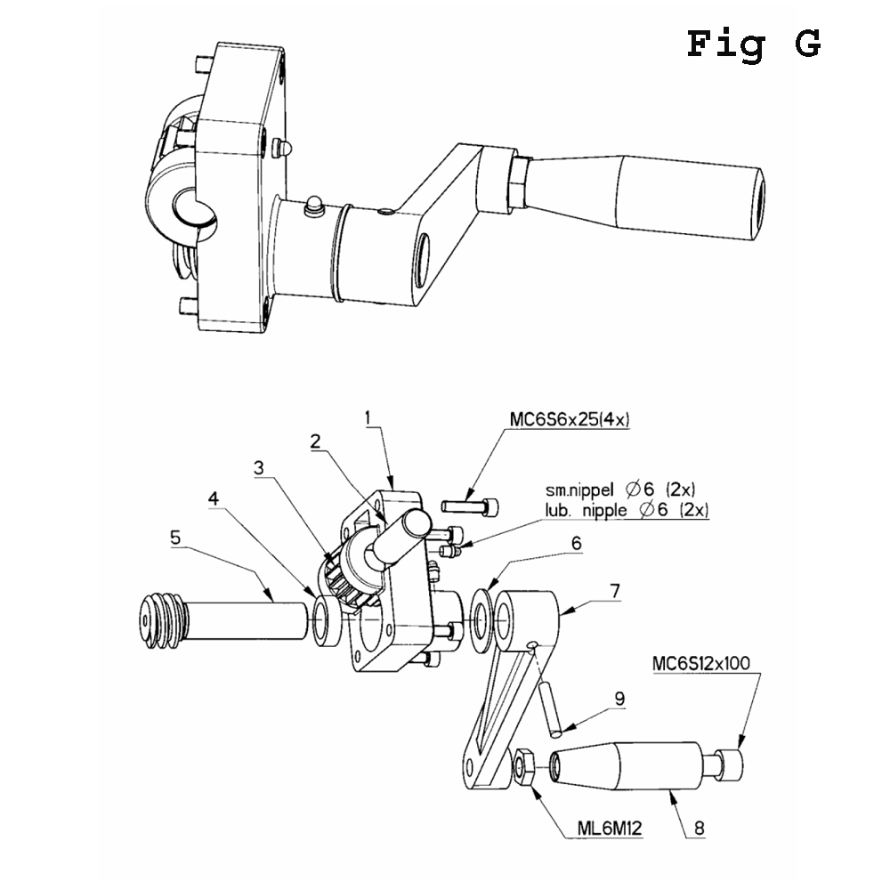 Fig-5 Diagram and Parts List for J-A2608M-PF4 354031 Jet Drill Press