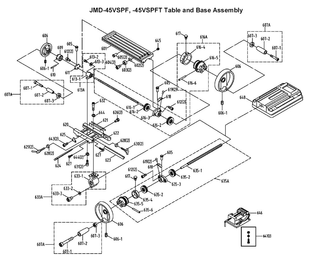 Fig-0 Diagram and Parts List for 351156  Jet Mill