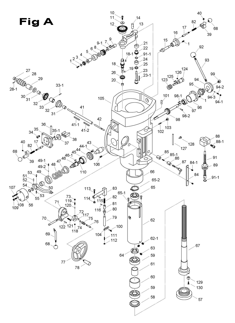 Fig-5 Diagram and Parts List for 698148  Jet Mill