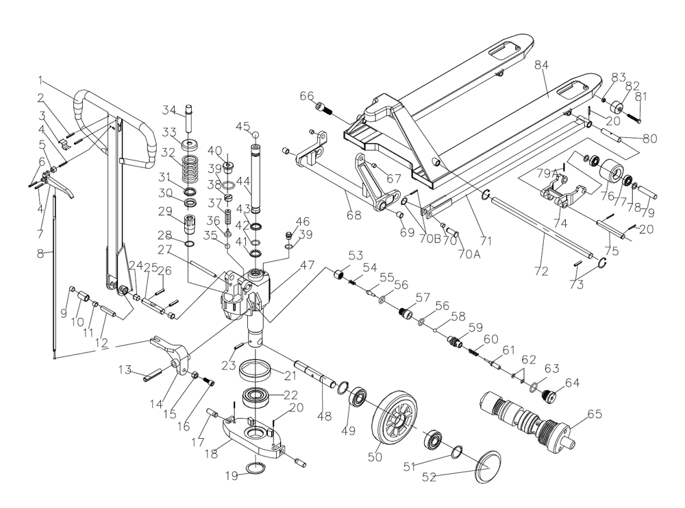 Page 1 Diagram and Parts List for 140091  Jet Hand Truck & Dolly