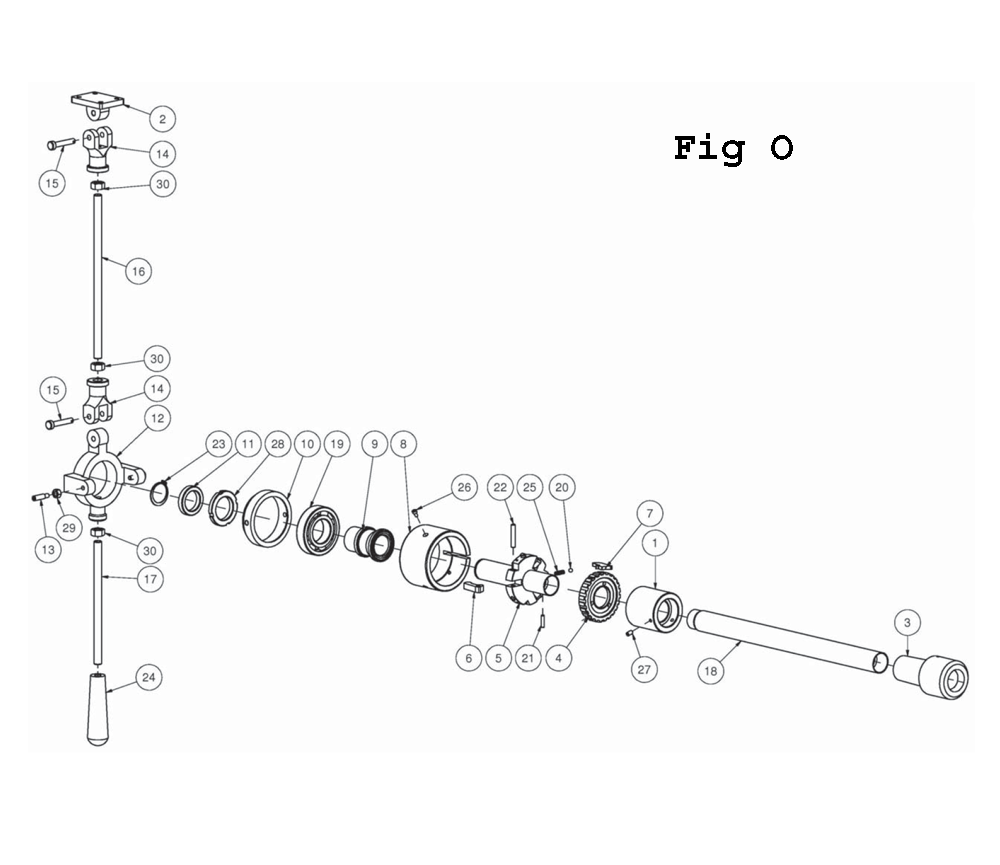 Fig-19 Diagram and Parts List for E-1340VS 892414 Jet Lathe