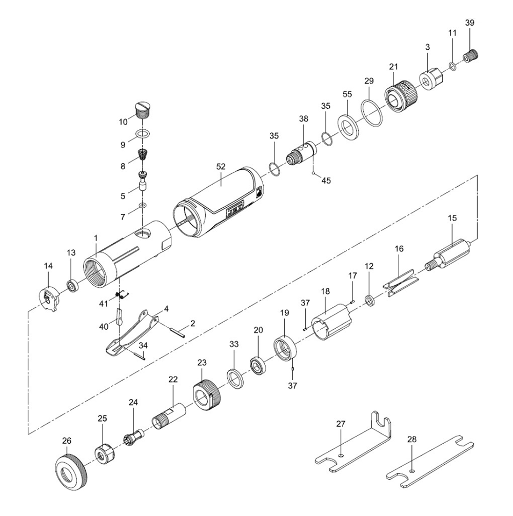 Fig-0 Diagram and Parts List for 505404  Jet Grinder
