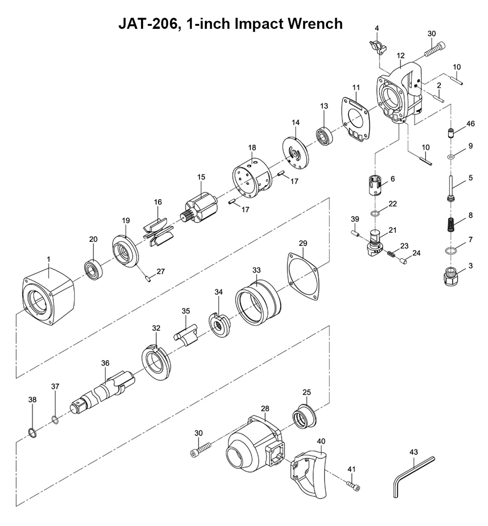 Fig-0 Diagram and Parts List for 505206  Jet Wrench